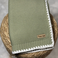 Мекичко памучно одеяло в зелено