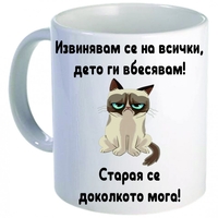 Керамична бяла чаша - Grumpy Cat 55