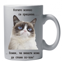Бяла керамична чаша - Grumpy Cat 46