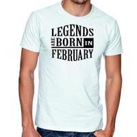 Черна мъжка тениска - Legends are born in February