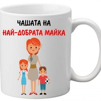 Керамична чаша с текст и рисунка - Чашата на най-добрата майка 2