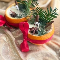 🍊 Коледна масажна свещ „Зимна портокалова магия“