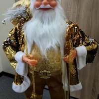 Луксозна коледна фигура Дядо Коледа в златно