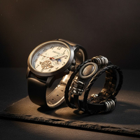 Мъжки часовник с големи цифри и подаръчна гривна – стил и практичност в готов комплект