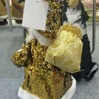 Луксозна коледна фигура Дядо Коледа в златно