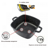 Комплект тенджери – Cheffinger от 3 части с мраморно покритие и капаци + подарък 2 ръкавици