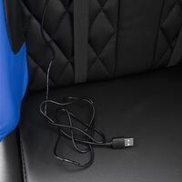 Геймърски стол за релакс с масаж и подложка за крака – син