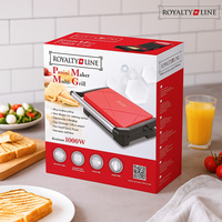 Тостер грил Royalty Line RL-PM1000 - Компактен грил и сандвич преса 2 в 1