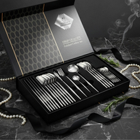 Комплект прибори за хранене от 24 части с луксозен дизайн и магнитна кутия