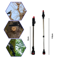 Акумулаторен мини верижен трион с телескопичен прът 21V – комплект за безопасно рязане на клони и дърва