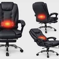 Ергономичен въртящ се офис стол с масаж и поставка за крака