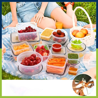 Комплект от 12 кутии за храна за обяд – пластмасови контейнери с капаци