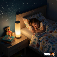 LED настолна лампа със „звезден ефект“ – топла светлина за уют и спокойствие