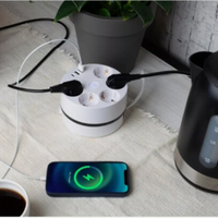 Кабелна макара Technaxx, с множество гнезда, удължителен кабел 140 cm, USB 5x 230V