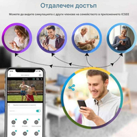 Тройна външна WiFi камера 9MP с аларма, 24 диода, iCSee, 64GB памет