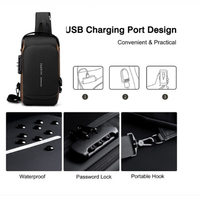Мъжка чанта за през рамо, Crossbody, с USB поддръжка за зареждане