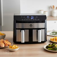 Двоен Air Fryer Queen KK-A02 - 7L, 2400W за здравословно и бързо готвене