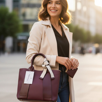 Елегантна бордо чанта 2 в 1 – стил и удобство за всяка жена