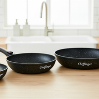 Комплект 3 бр. индукционни тигани Cheffinger с подвижни дръжки