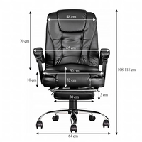 Ергономичен въртящ се офис стол с масаж и поставка за крака