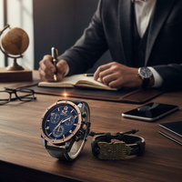 Мъжки часовник S&T Seek Time с кожена гривна – подаръчен комплект