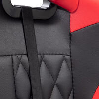 Ергономичен геймърски стол с функция за масаж и подложка за крака - червен