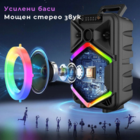 Преносима тонколона с микрофон, 8.5 инча, 1800 mAh батерия, 10W мощност WSJAR E8132W