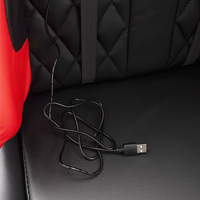 Ергономичен геймърски стол с функция за масаж и подложка за крака - червен