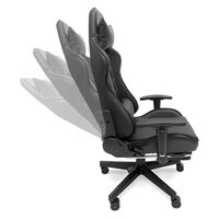 Геймърски стол за релакс с масаж и подложка за крака – черен