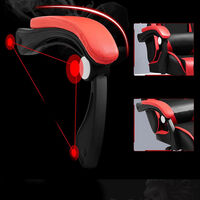 Геймърски стол с регулируема височина, лумбална възглавница и метална основа