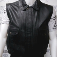 мъжки елек от естествена кожа