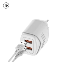Зарядно Somostel SMS-A36, Двойни USB Гнезда, USB - Lightning (12W) (2.4A) White