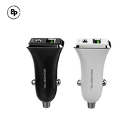 Зарядно за кола Somostel SMS-A42, Двойнни гнезда USB/Usb-C, QC3.0 (2.4A) White