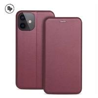 Кожен Калъф Elegance book iPhone 15 Plus Burgundy