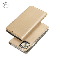 Кожен Калъф Smart Book Motorola E14 Gold