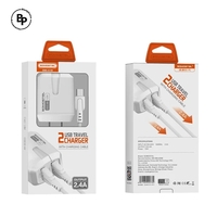 Зарядно Somostel A139, Двойни USB Гнезда, USB - Lightning (12W) (2.4A) White