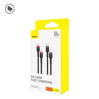 (Baseus) 2 броя Кабел Cafule Type-C - Type-C, (1m) (100W) Grey/Red