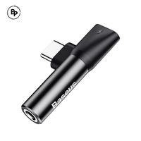 (Baseus) Адаптер L41 USB-C to USB-C - jack 3,5mm Black