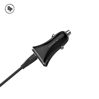 Зарядно за кола Somostel SMS-A42, Двойнни гнезда USB/Usb-C, QC3.0 (2.4A) White