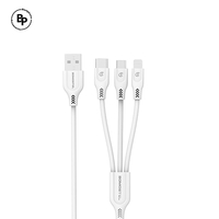 Кабел Somostel SMS-BT08 с троен накрайник за зараждана и прех
върляне на данни White