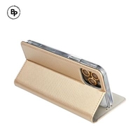 Кожен Калъф Smart Book Motorola E14 Gold
