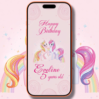 Cute Pony Birthday Video Invitation | Animated Digital Invite for Girls Pony Party