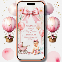 Personalized Baby Shower Video Invitation – Pink Floral Baby Girl Design