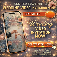 Renaissance Style Wedding Invitation – Elegant Hands & Dusty Rose Florals