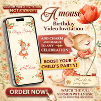 Cute Mouse Birthday Video Invitation – Digital Animated Kids Birthday Invite