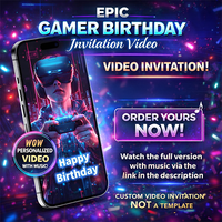Epic Gaming Party Video Invite