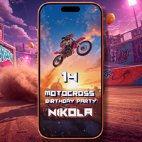 Motocross Birthday Video Invitation