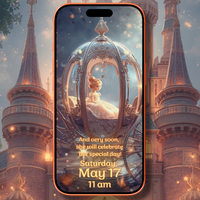Magical Princess Birthday Video Invitation | Personalized Digital Party Invite
