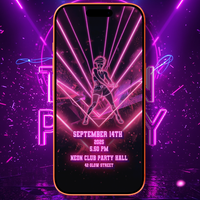 NEON PARTY Invitation | DARK in A GLOW – Digital Video Invite for an Epic Glow Night