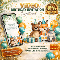Forest Friends Birthday Invitation Video – Digital Woodland Animal Party Invite